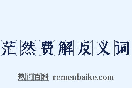 茫然费解反义词是什么意思的图片